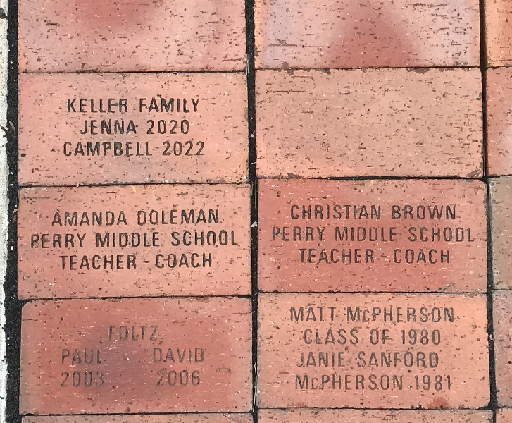 close up view of engraved bricks